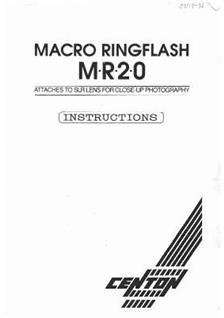 Centon MR 20 manual. Camera Instructions.